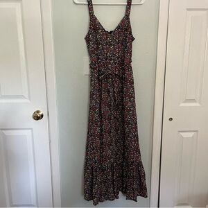 J.Crew Factory Linen floral midi dress